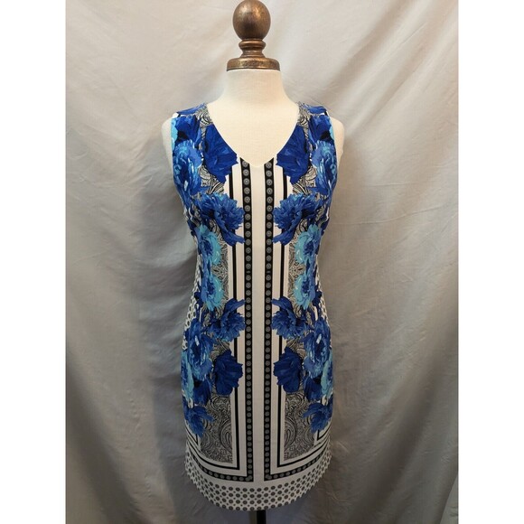 INC International Concepts Dress Women's P/L Sheath Blue Floral Preppy Glam Boho - Picture 12 of 12